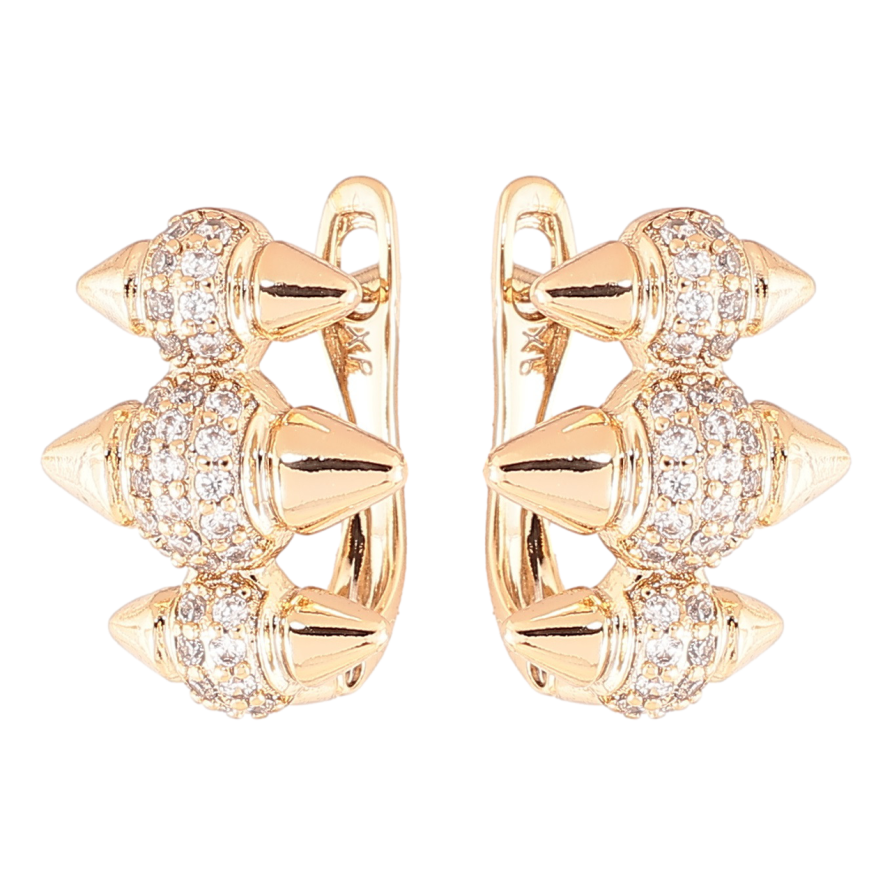 Серьги Xuping Позолота 18K английский замок Узор с инкрустацией цирконием фото №1