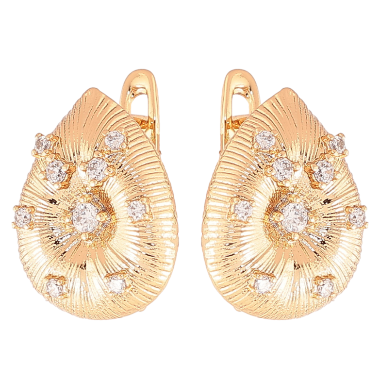 Серьги Xuping Позолота 18K английский замок Декоративные капельки с цирконием фото №1