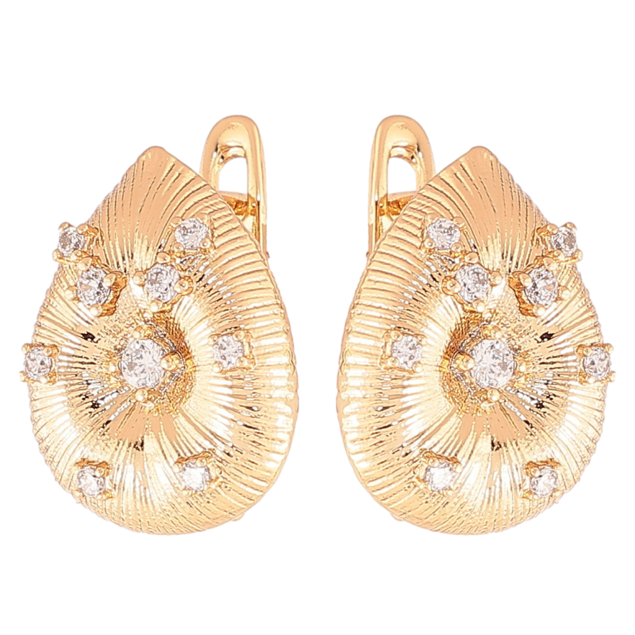 Серьги Xuping Позолота 18K английский замок Декоративные капельки с цирконием фото №1