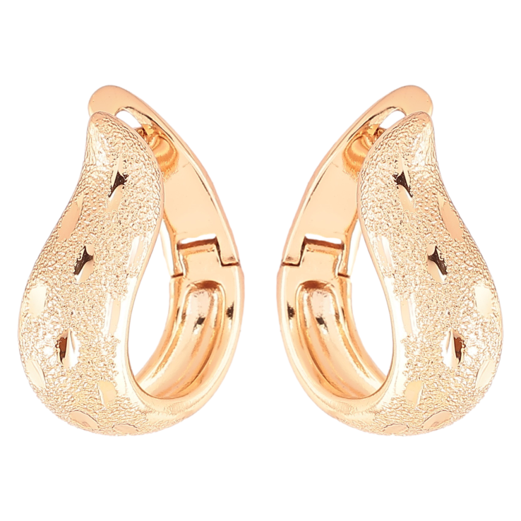 Серьги Xuping Позолота 18K английский замок Узор шагренью с насечками фото №22