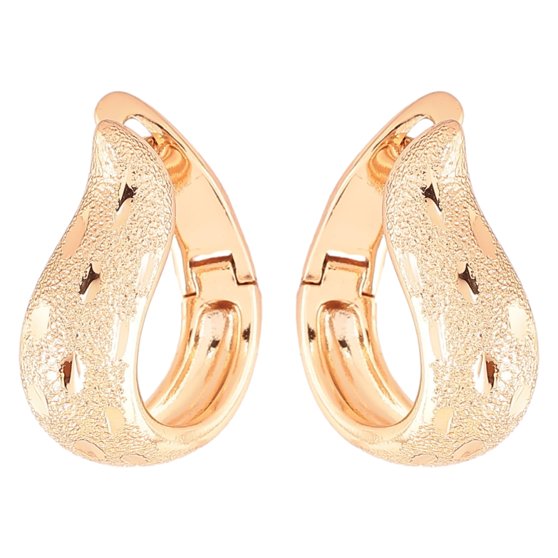 Серьги Xuping Позолота 18K английский замок Узор шагренью с насечками фото №5