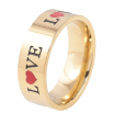 Кольцо Xuping TTM Stainless Steel Цвет 14К Love, шир. 7мм фото №2