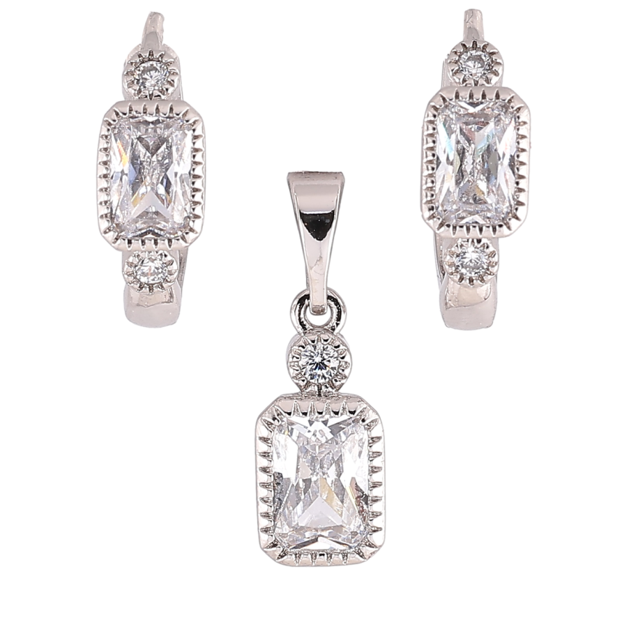 Набір Xuping Родій Сережки Кулон «Кристали» фото №1