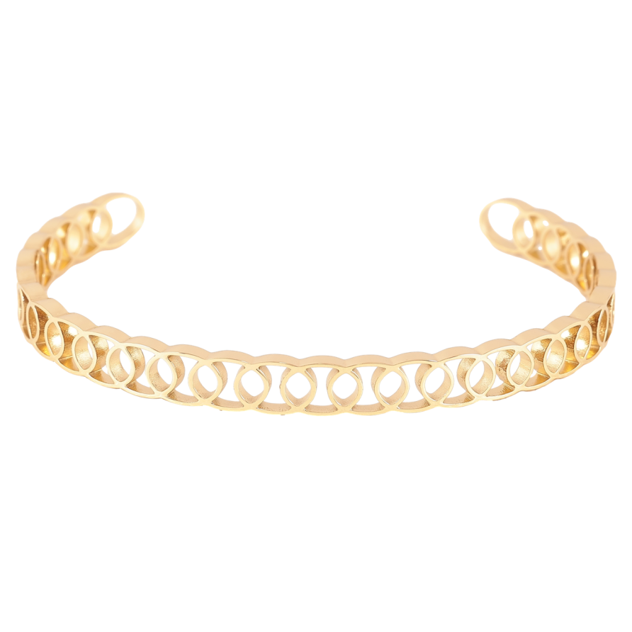 Браслет Xuping ТТМ Stainless Steel колір 14K Різьблений візерунок» ø 6.3см фото №1