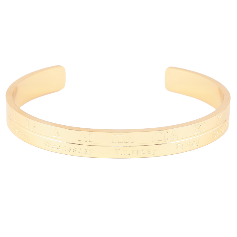 Браслет Xuping ТТМ Stainless Steel колір 14K Римські цифри з днями тижня» ø 6см фото №16