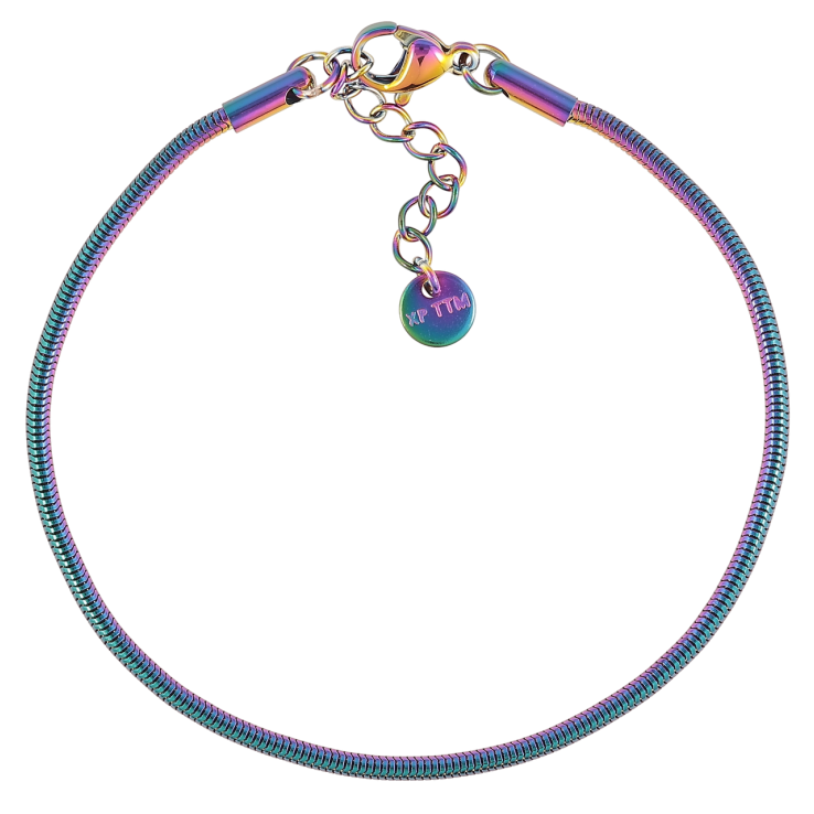 Браслет Xuping ТТМ Stainless Steel колір Хамелеон «Ювелірний шнур» розмір з доп.ланцюжком 17.5-20.5см х 2мм фото №6