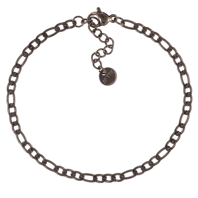 Браслет Xuping цвет Вlack Цепочка Фигаро размер с доп.цепочкой 17.5-20.5см х 3мм фото №1