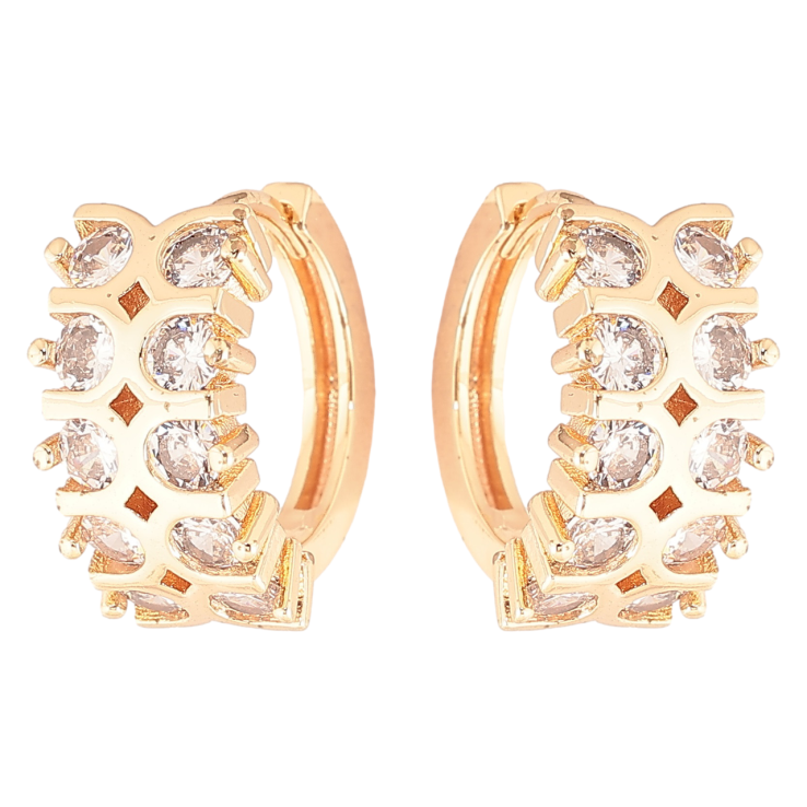 Серьги Xuping M&L Цвет 18K колечки Узор с цирконием фото №12