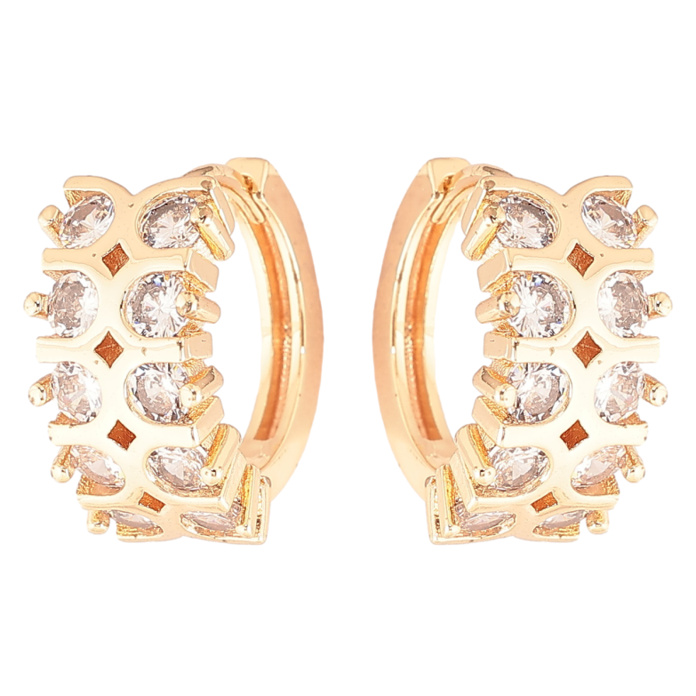 Сережки Xuping M&L Колір 18K колечка Візерунок з цирконієм» фото №1