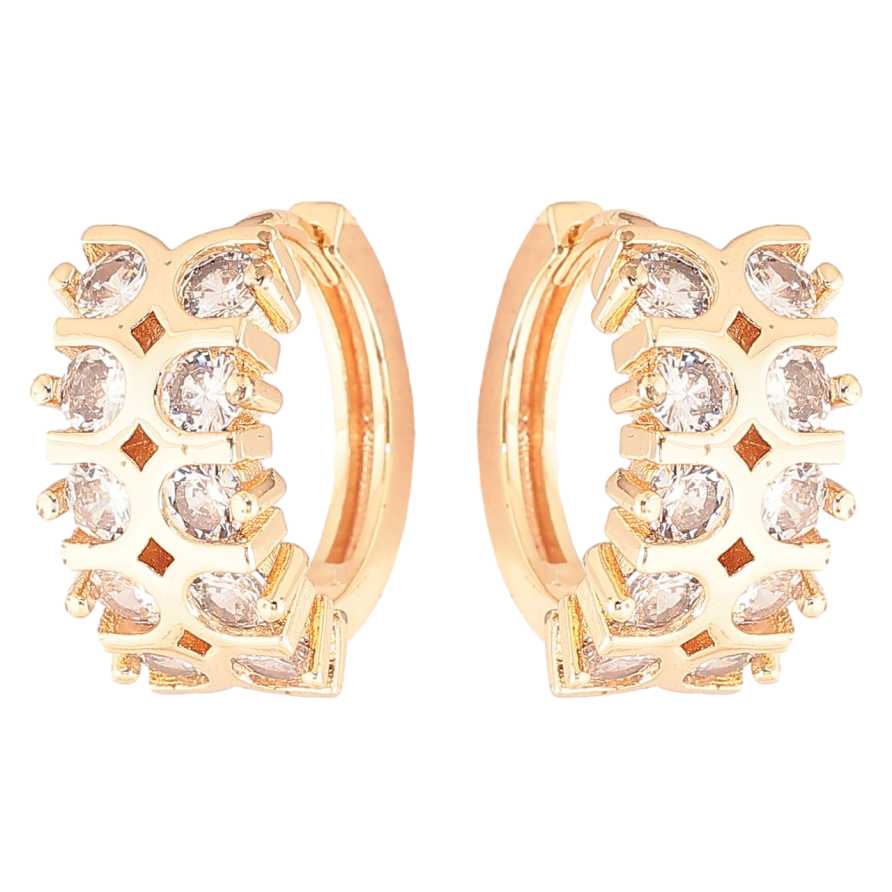 Серьги Xuping M&L Цвет 18K колечки Узор с цирконием фото №1