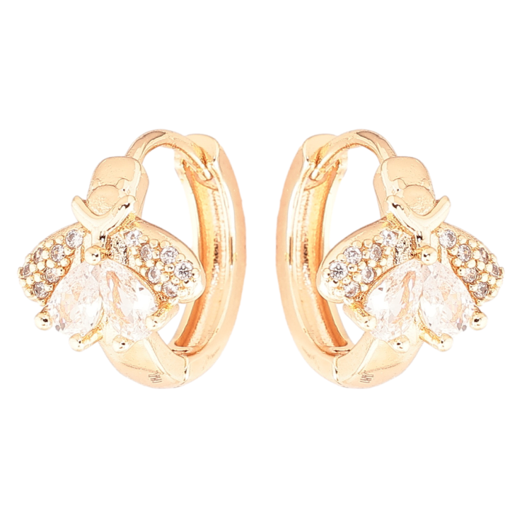 Серьги Xuping M&L Цвет 18K колечки Мушки с цирконием фото №17