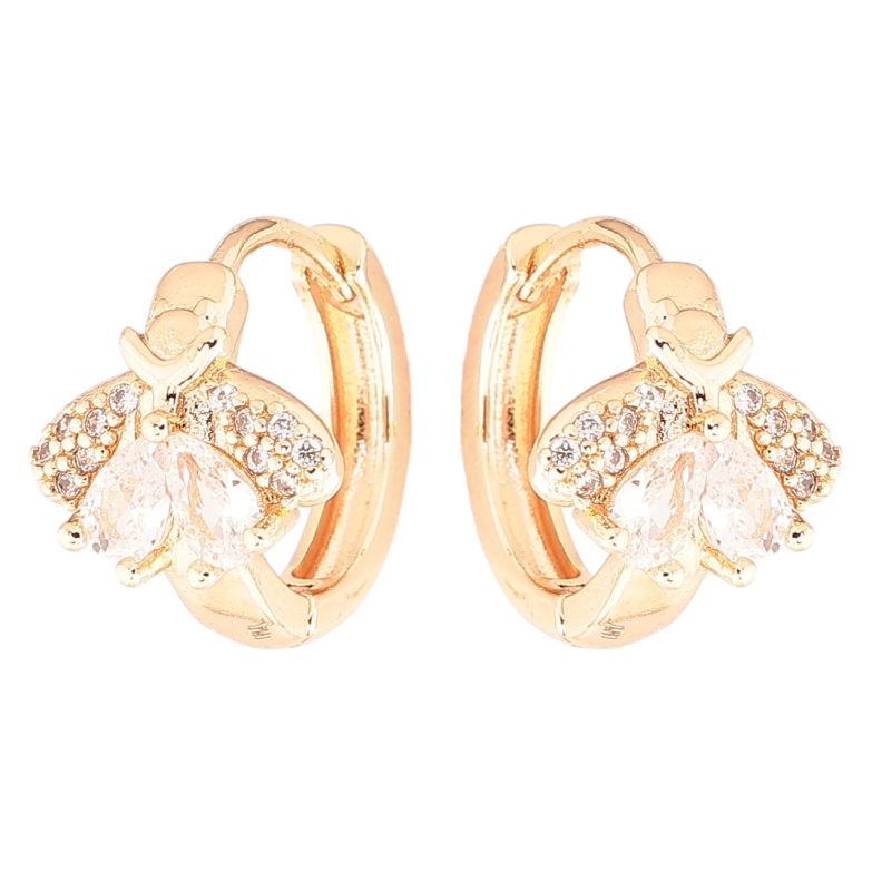 Серьги Xuping M&L Цвет 18K колечки Мушки с цирконием фото №1