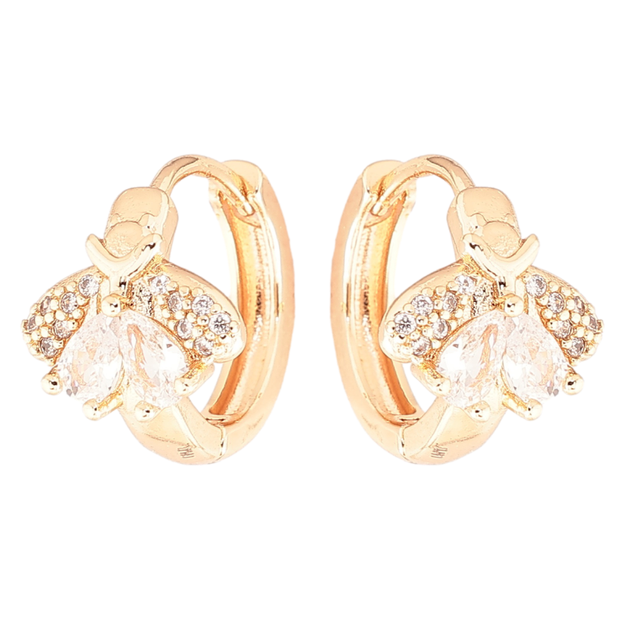 Серьги Xuping M&L Цвет 18K колечки Мушки с цирконием фото №1