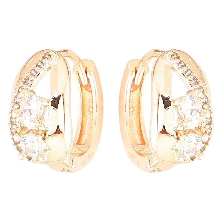 Серьги Xuping M&L Цвет 18K колечки Узор с цирконием фото №11