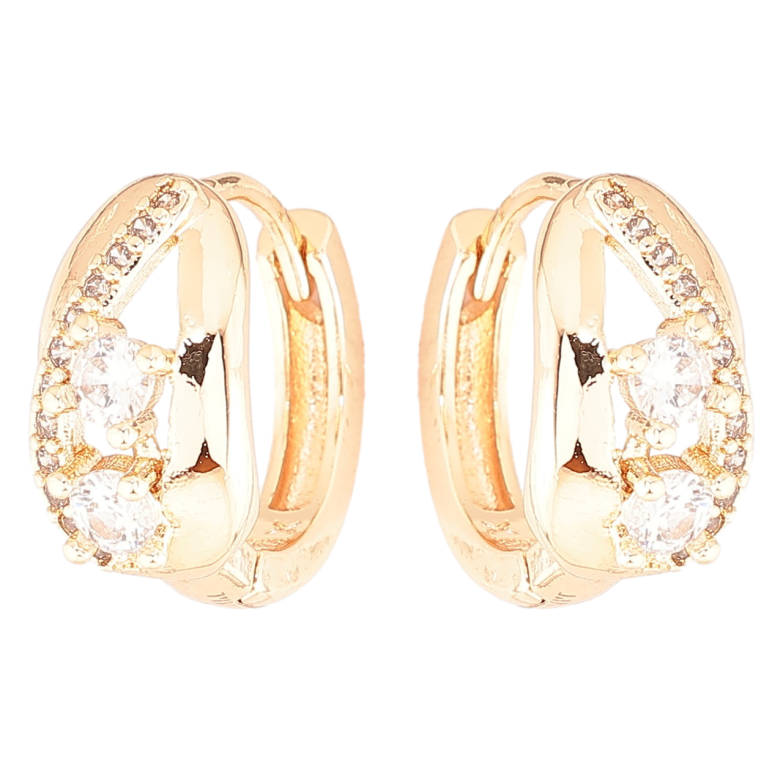 Сережки Xuping M&L Колір 18K колечка Візерунок з цирконієм» фото №1