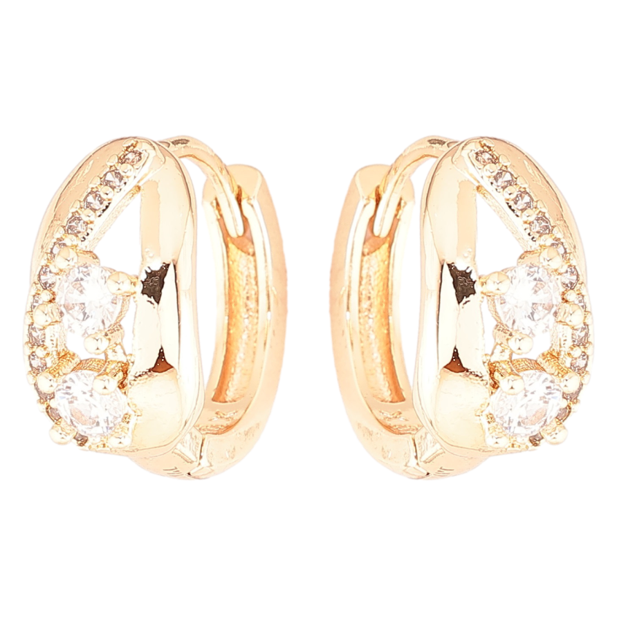 Серьги Xuping M&L Цвет 18K колечки Узор с цирконием фото №1