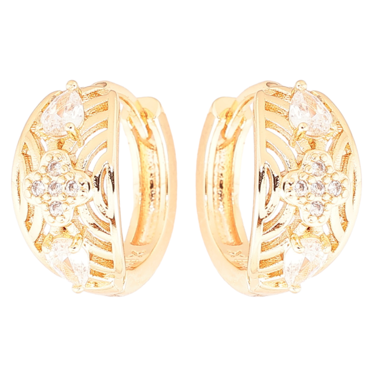 Серьги Xuping M&L Цвет 18K колечки Декоративный узор с цирконием фото №18