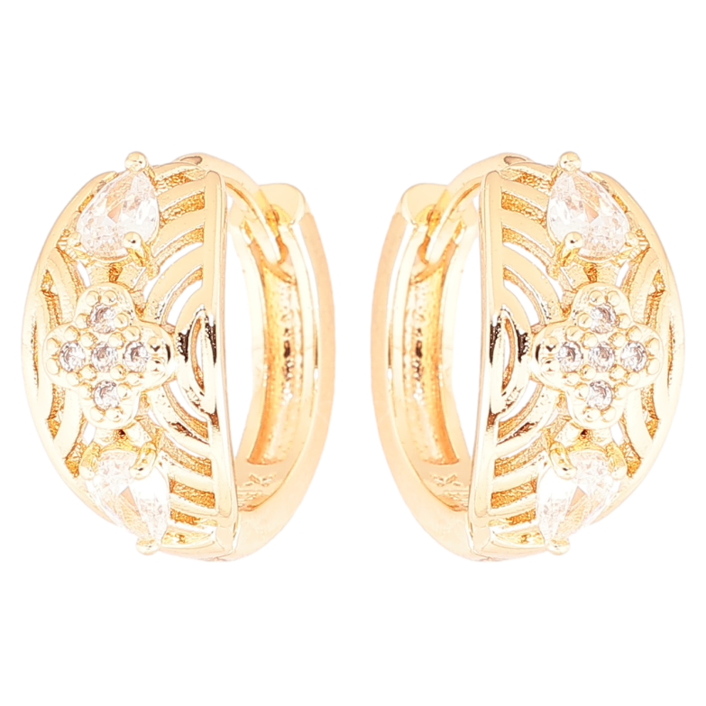 Серьги Xuping M&L Цвет 18K колечки Декоративный узор с цирконием фото №5