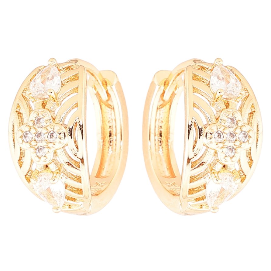 Серьги Xuping M&L Цвет 18K колечки Декоративный узор с цирконием фото №1