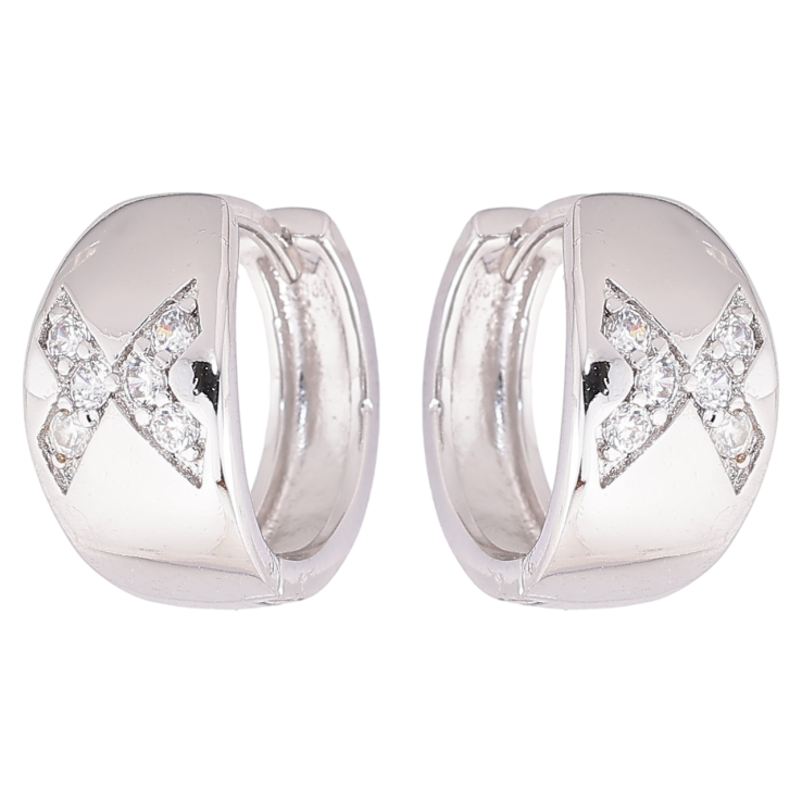 Серьги Xuping M&L Цвет Родий колечки Узор с цирконием фото №21