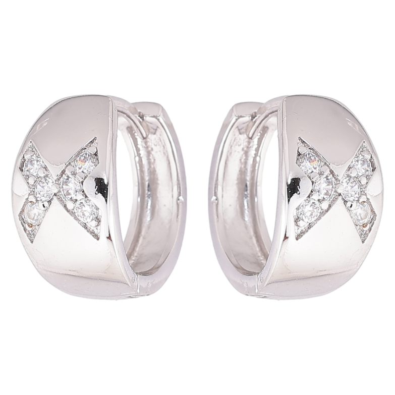 Серьги Xuping M&L Цвет Родий колечки Узор с цирконием фото №1