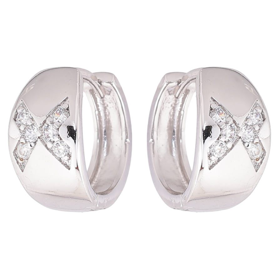 Серьги Xuping M&L Цвет Родий колечки Узор с цирконием фото №1