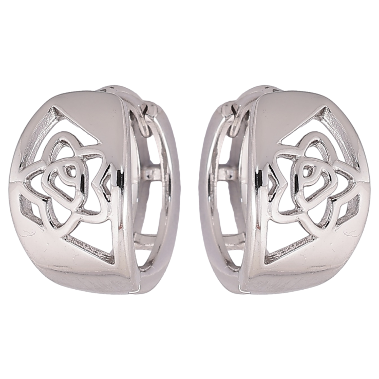 Серьги Xuping M&L Цвет Родий колечки Резной цветочный узор фото №24