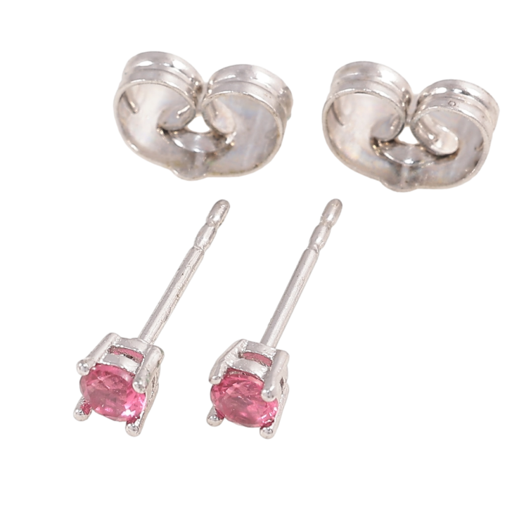 Серьги Xuping M&L Цвет Родий пусеты Малиновые фианиты ø 3мм фото №20