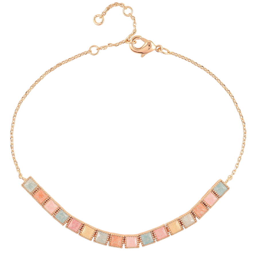 Браслет Xuping M&L Колір 18K «Ланцюжок з доріжкою кольорового цирконію» довжина з доп.ланкою 18.5,19.5,21,22см х 1мм фото №1