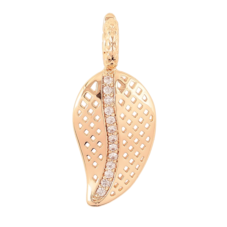 Кулон Xuping M&L Колір 18K Листочок з різьбленим візерунком і доріжкою цирконію» для ланцюжка до 4мм фото №18