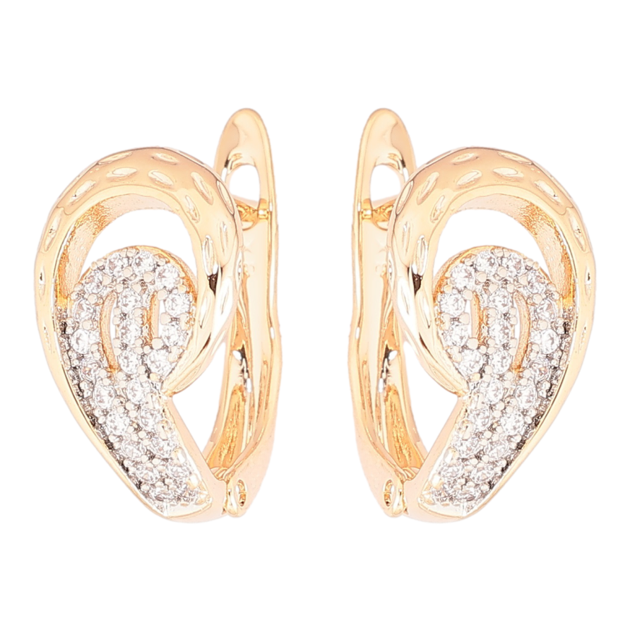 Сережки Xuping Позолота 18K + Родій англійський замок «Декоративний візерунок з цирконієм» фото №1