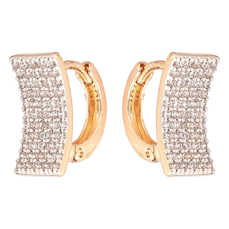 Серьги Xuping Позолота 18K + Родий колечки Инкрустация цирконием фото №16