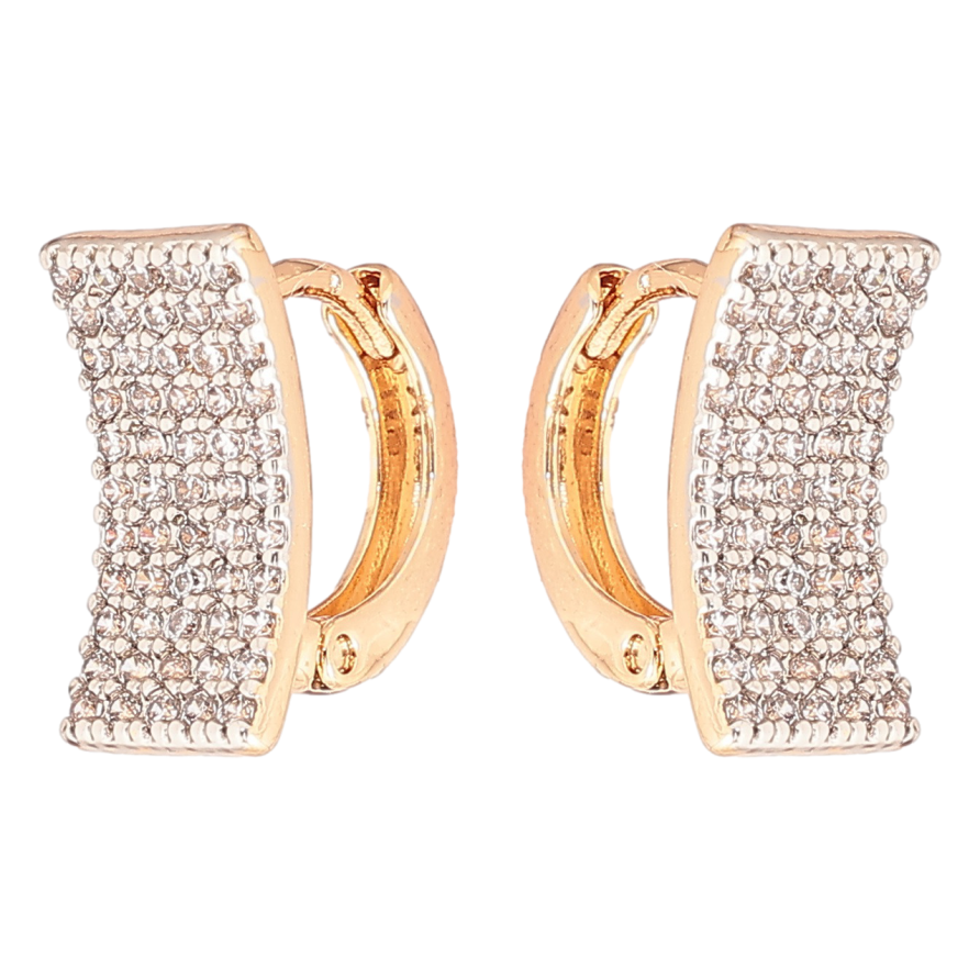 Серьги Xuping Позолота 18K + Родий колечки Инкрустация цирконием фото №1