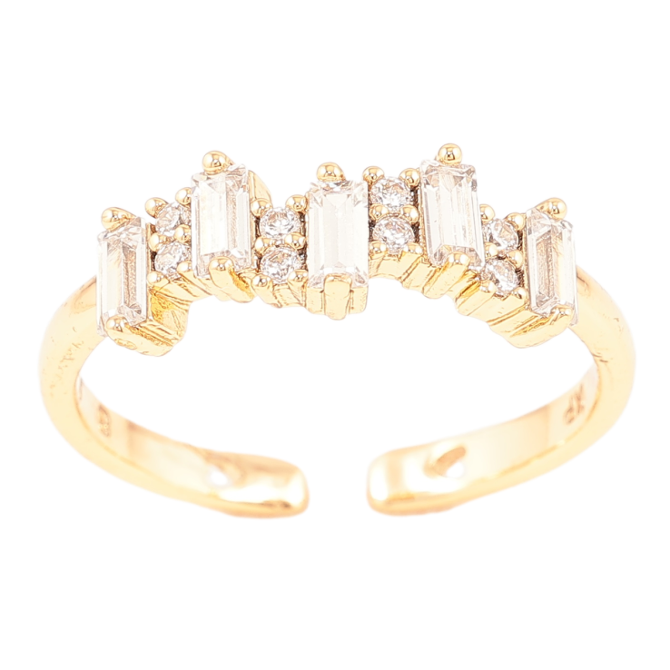 Кольцо Xuping Позолота 18K Кристальная дорожка фото №22