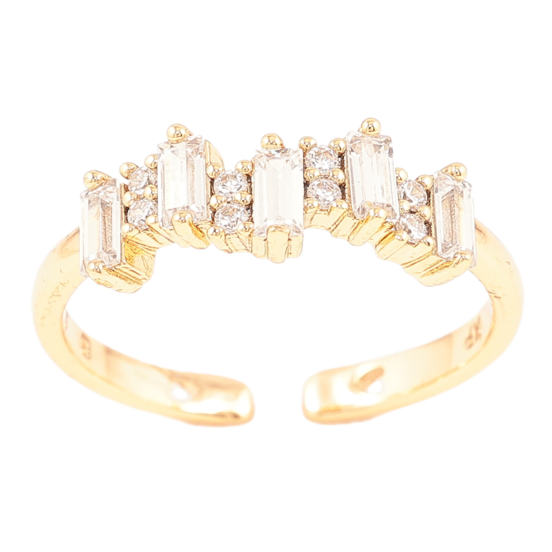 Кольцо Xuping Позолота 18K Кристальная дорожка фото №6