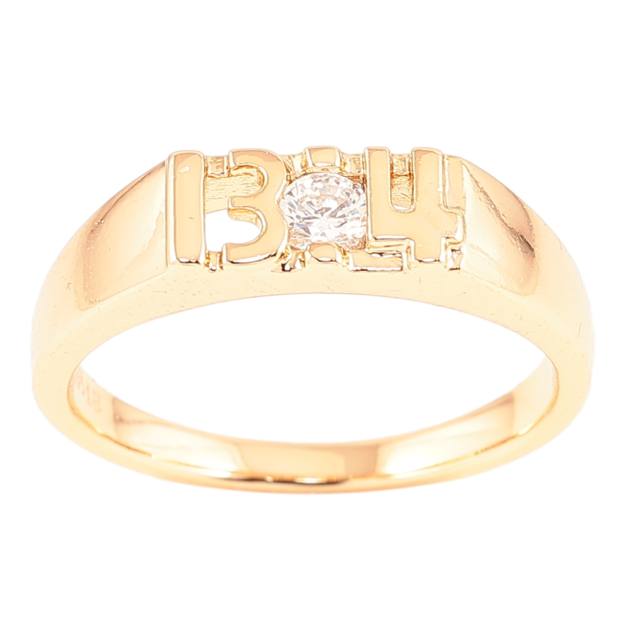 Кольцо Xuping Позолота 18K Цифры с фианитом фото №1