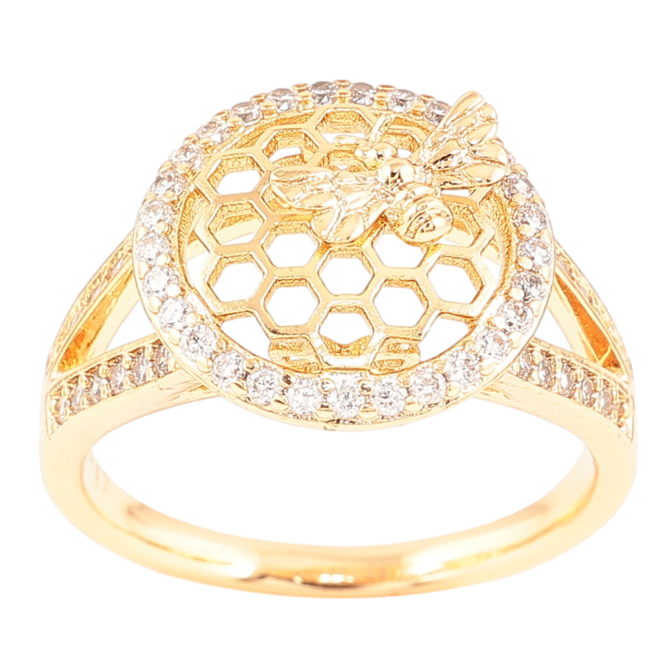 Кольцо Xuping Позолота 18K Соты с пчелой фото №19