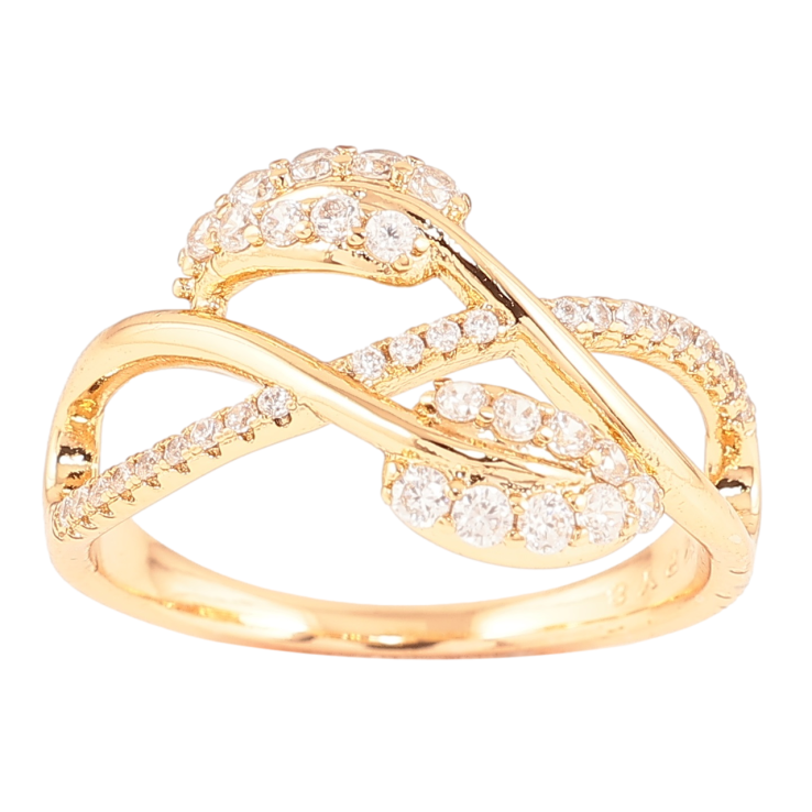 Кольцо Xuping Позолота 18K Растительный узор с цирконием фото №11