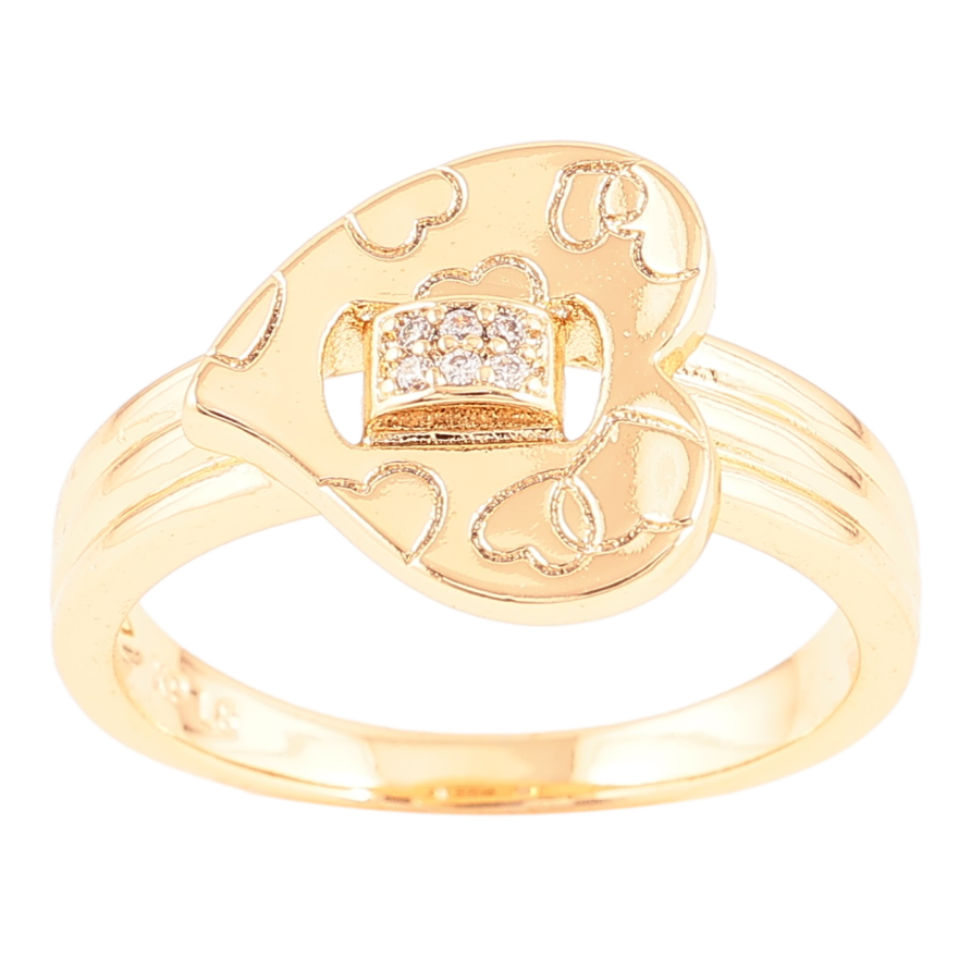 Кольцо Xuping Позолота 18K Сердечко с цирконием фото №1