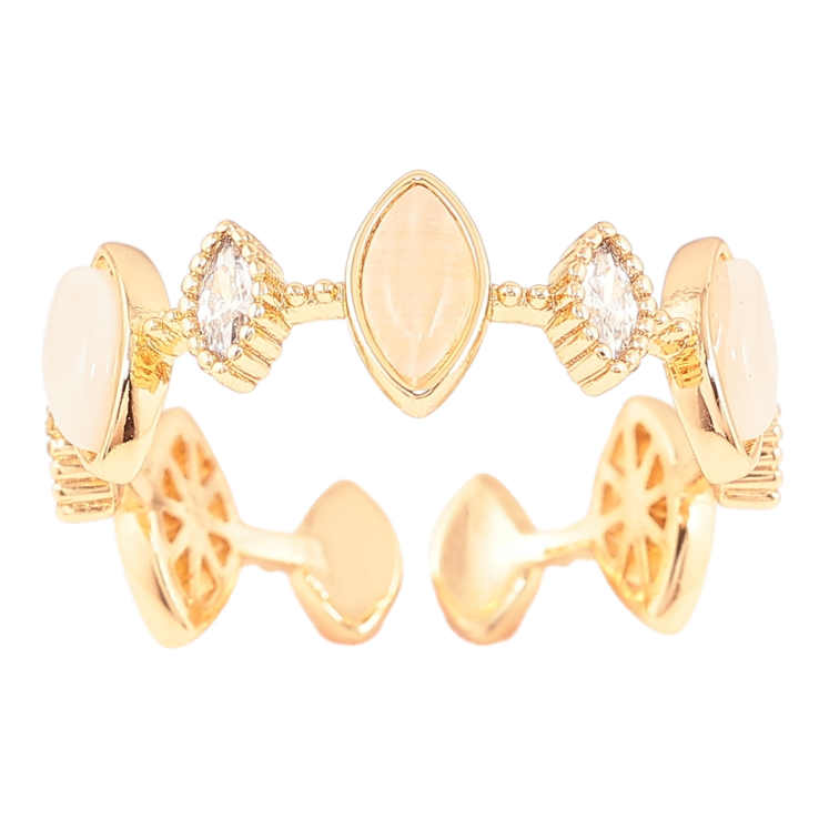 Кольцо Xuping Позолота 18K Кремовые кристаллы с цирконием фото №21