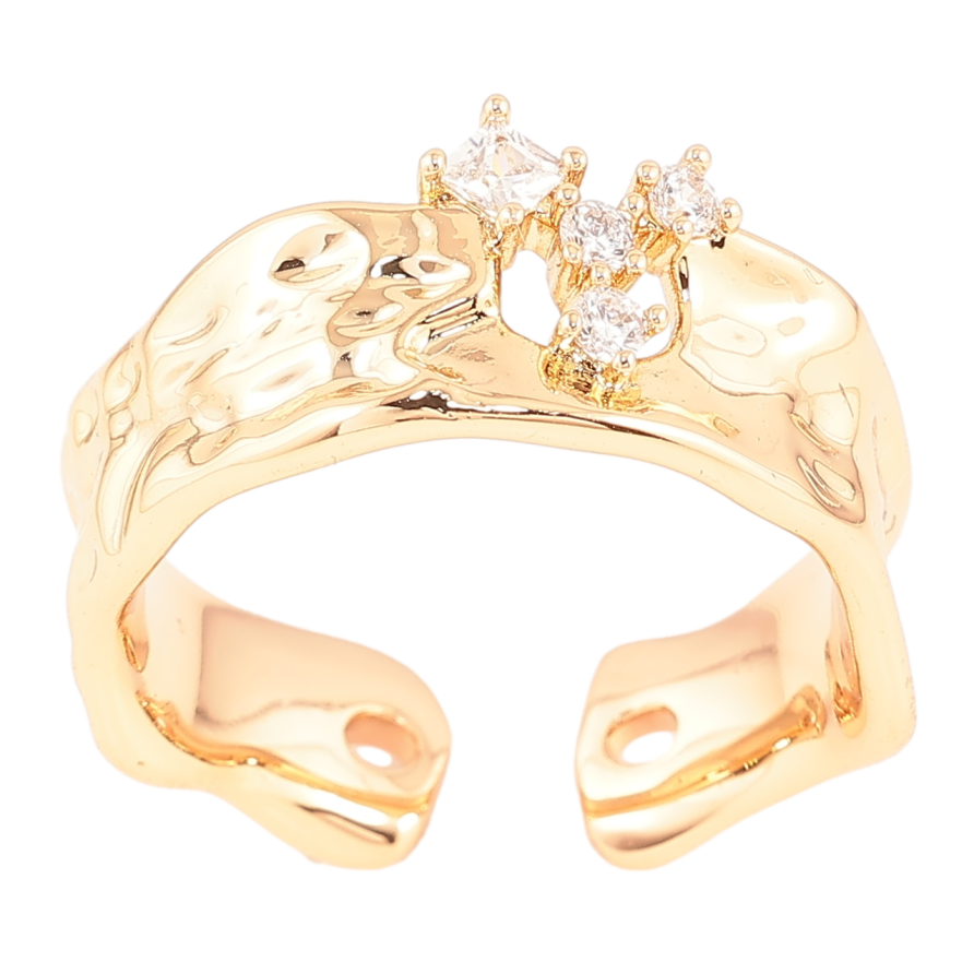 Кольцо Xuping Позолота 18K Декоративный узор с цирконием фото №1
