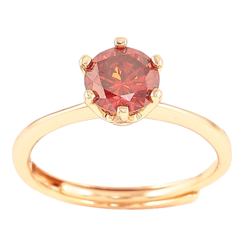 Кольцо Xuping Позолота 18K Красный фианит, ø 6мм фото №2