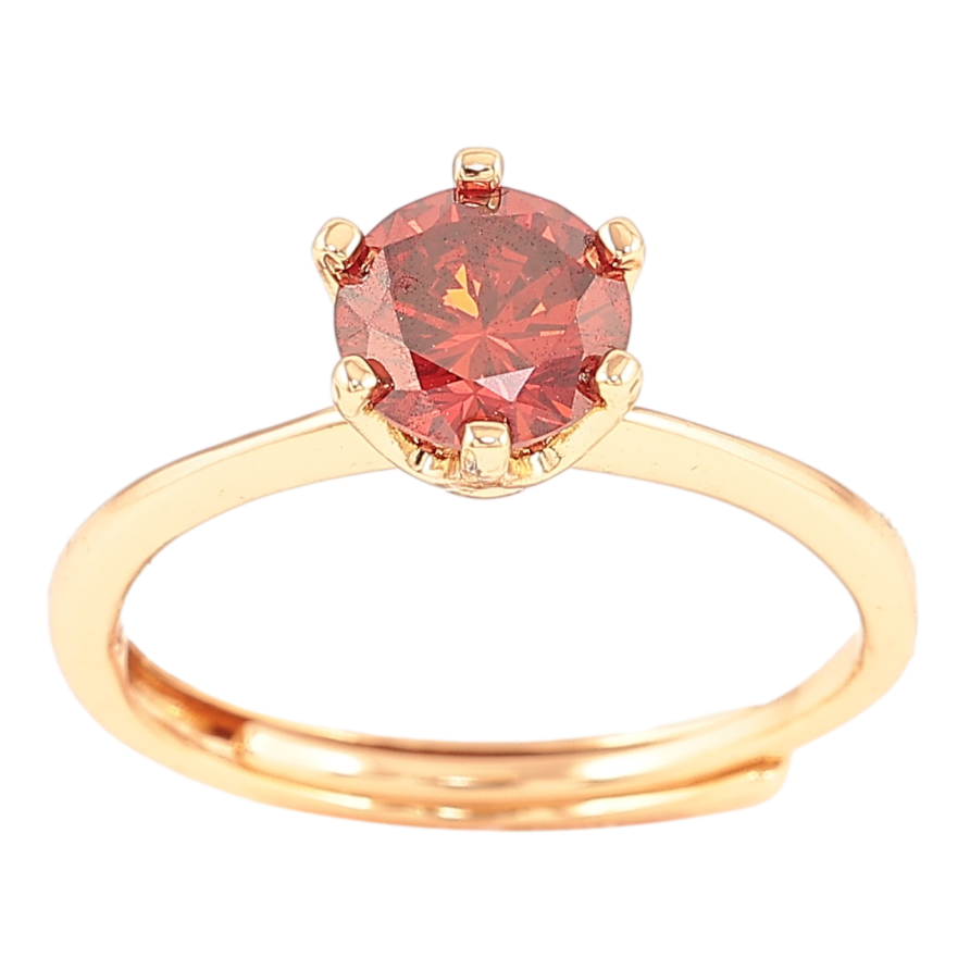 Кольцо Xuping Позолота 18K Красный фианит, ø 6мм фото №1