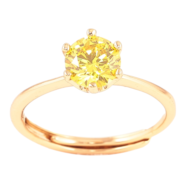 Кольцо Xuping Позолота 18K Желтый фианит, ø 6мм фото №20