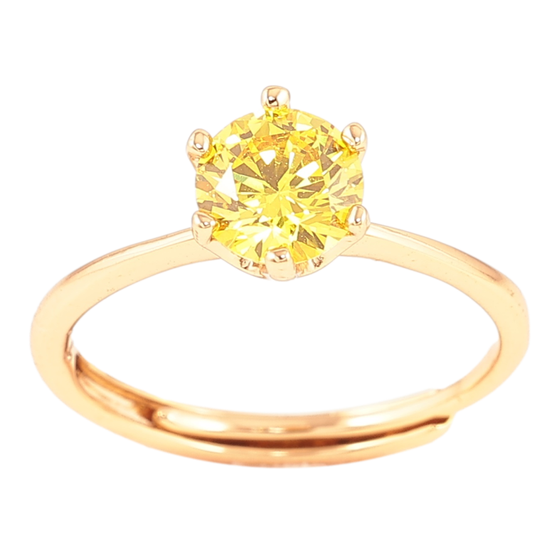 Кольцо Xuping Позолота 18K Желтый фианит, ø 6мм фото №1