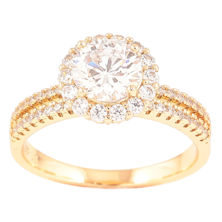 Кольцо Xuping Позолота 18K Инкрустация цирконием фото №4