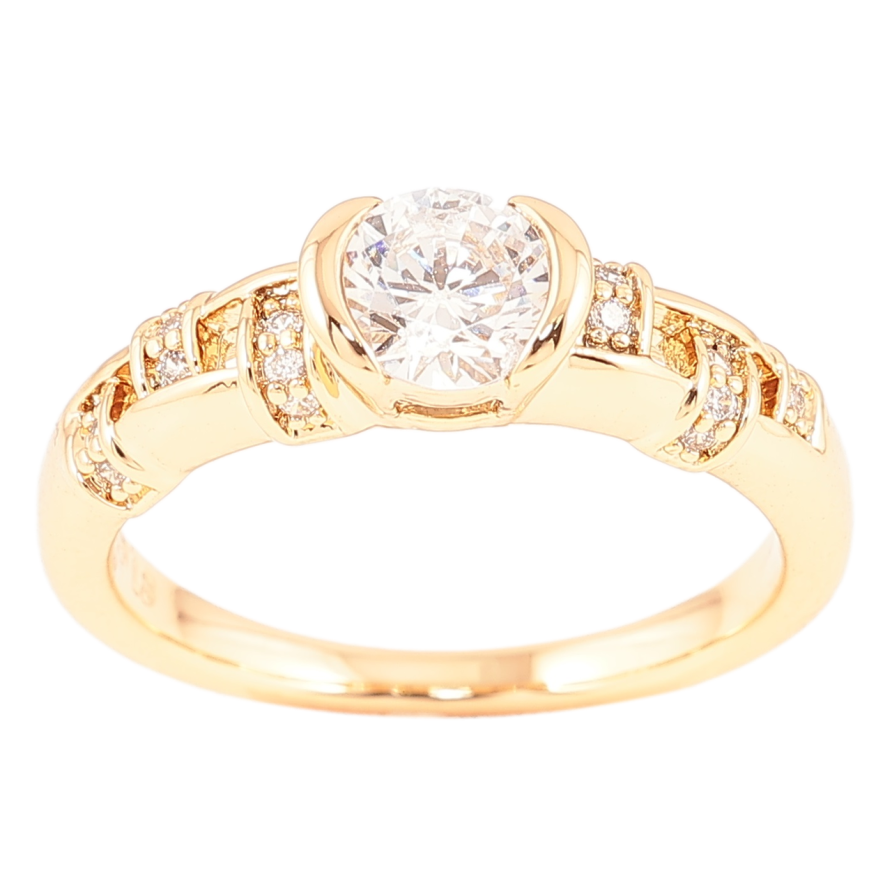 Кольцо Xuping Позолота 18K Узор цирконием с фианитом фото №1