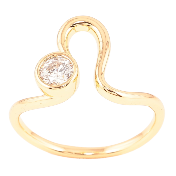 Кольцо Xuping Позолота 18K Декоративный узор с фианитом фото №24