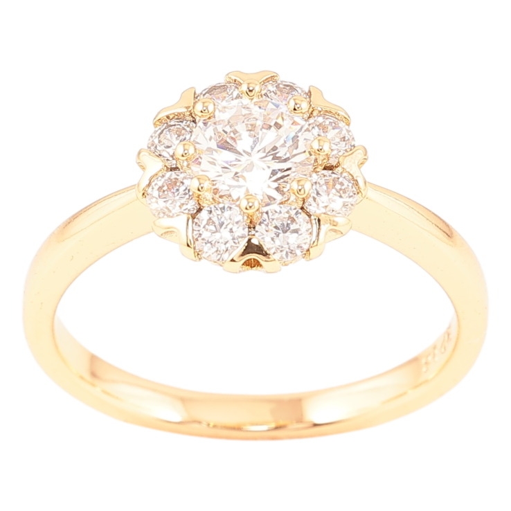 Кольцо Xuping Позолота 18K Кристальный цветочек фото №2