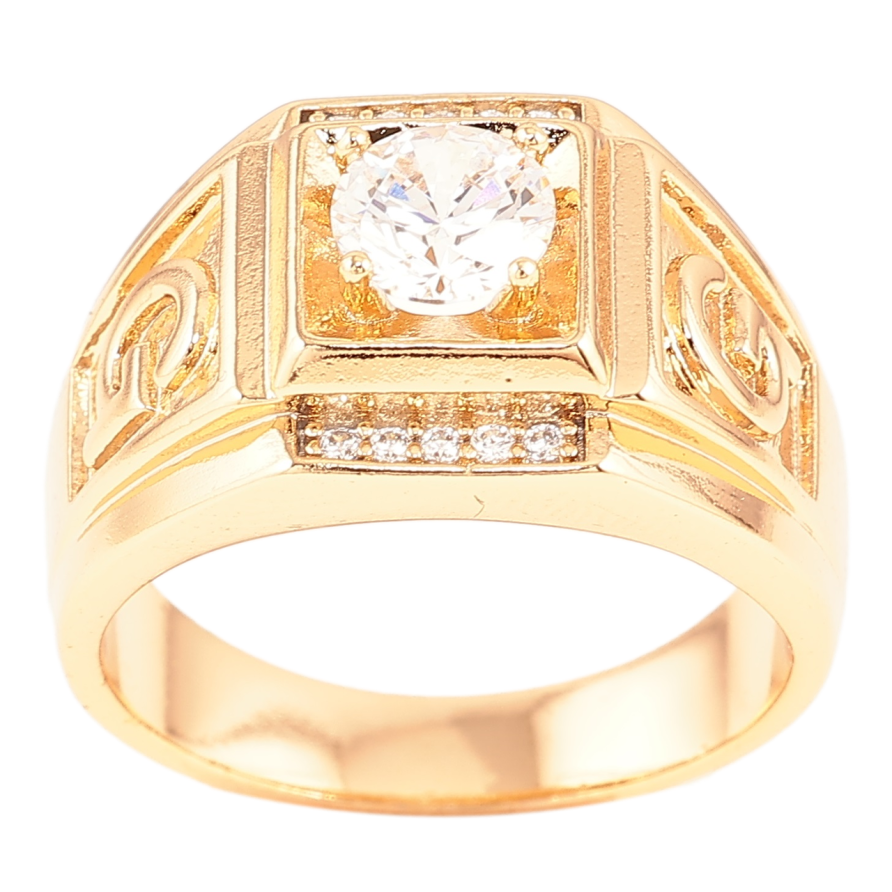 Перстень Xuping Позолота 18K Узор буква G с фианитом фото №1